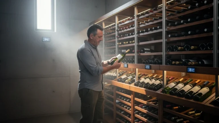 Agencement repensé pour stocker 150 bouteilles avec stratification thermique et condensation