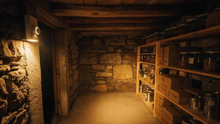 Test d’un éclairage LED 2700K à détection dans une cave enterrée de 7 m²