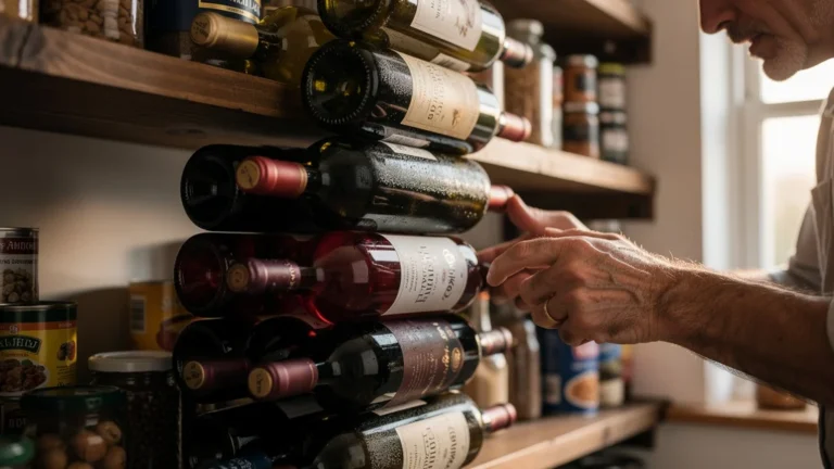 Empiler des bouteilles à plat pour gagner de la place dans un cellier, mais perdre l'accès rapide